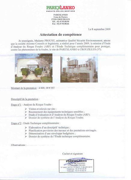 Société PAREXLANKO - Foudre Société PAREXLANKO - Foudre