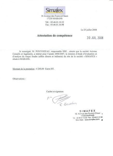 Société SIMAFEX Société SIMAFEX